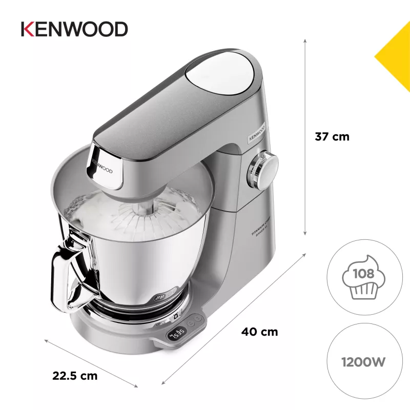Kenwood Titanium Chef Baker XL Robot de cocina 1200 W 7 L acero inoxidable