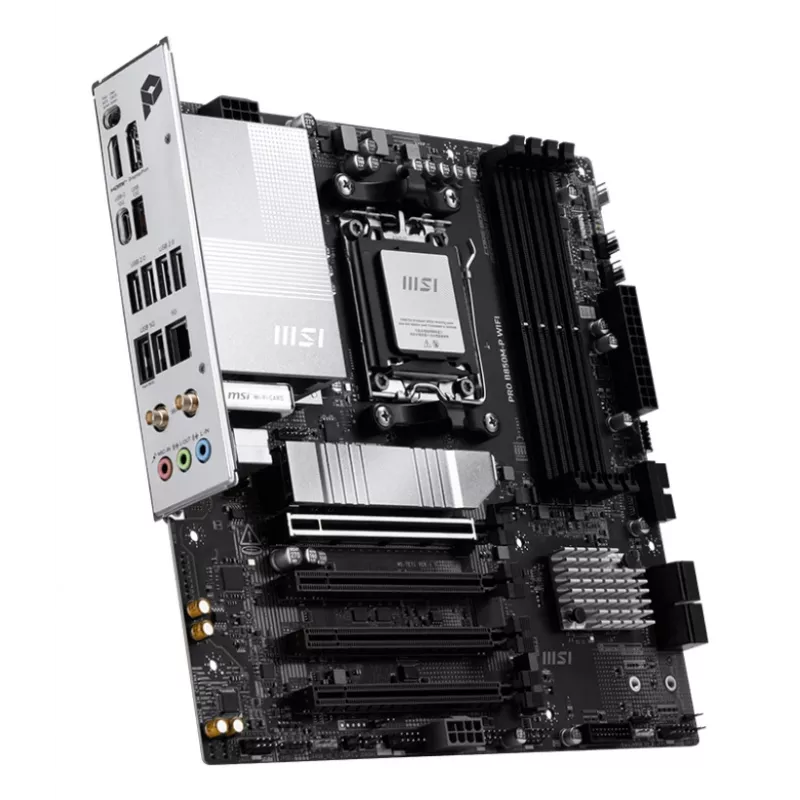 Placa base MSI PRO B850M-P WIFI micro ATX, AMD B850, Socket AM5, 4×DDR5 DIMM, 3×M.2, Wi‑Fi 7, 5Gb LAN