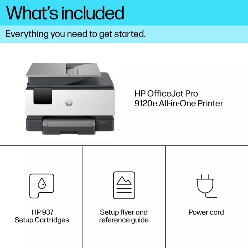 HP OfficeJet Pro 9120e impresora multifunción en color inalámbrica, Instant Ink; impresión a doble cara