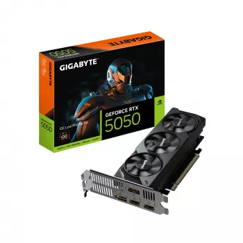 GIGABYTE GeForce RTX 5050 OC Low Profile 8G Tarjeta gráfica - 8 GB GDDR6, 128 Bit, PCI-E 5.0, 2587 MHz Frecuencia de núcleo, 2 x DP, 2 x HDMI, NVIDIA DLSS 4, GV-N5050OC-8GL