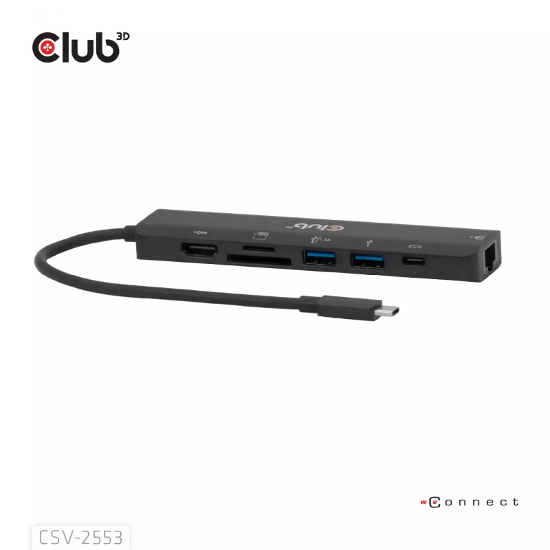 CLUB3D CSV-2553 Concentrador de interfaces USB Type-C 5000 Mbit/s Negro