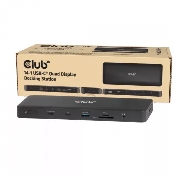 Estación de acoplamiento CLUB 3D 14-1 USB-C Quad Display USB4 con 2× puertos USB 2.0
