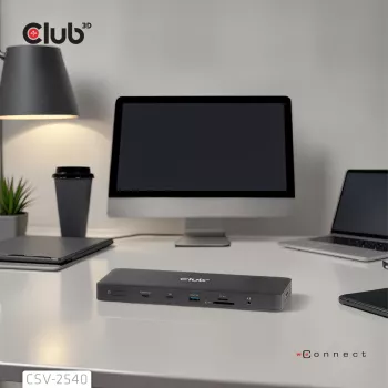 Estación de acoplamiento CLUB 3D 14-1 USB-C Quad Display USB4 con 2× puertos USB 2.0