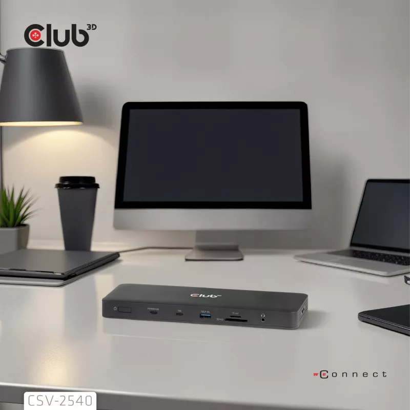 Estación de acoplamiento CLUB 3D 14-1 USB-C Quad Display USB4 con 2× puertos USB 2.0