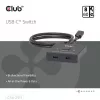 CLUB3D Conmutador bidireccional de vídeo + datos + PD USB-C®, USB Type-C, 2x DisplayPort, 7680 x 4320 Píxeles, Negro, 8K Ultra HD, 120 Hz