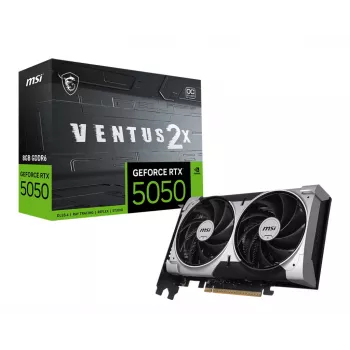 Tarjeta gráfica MSI GeForce RTX 5050 8 GB GDDR6, PCIe 5.0, 2560 CUDA, 2602 MHz Boost, 128-Bit, 3x DP 2.1b + 1x HDMI 2.1b, 130 W, 2 Ventiladores