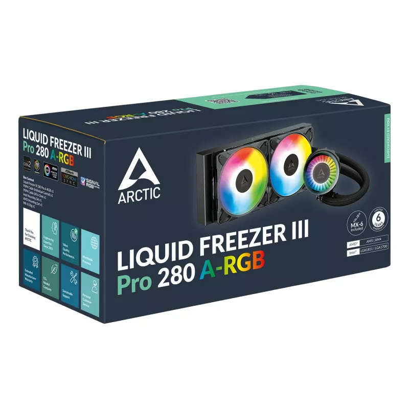 ARCTIC Liquid Freezer III Pro 280 A-RGB - Refrigeración líquida todo en uno para CPU multicompatible con A-RGB