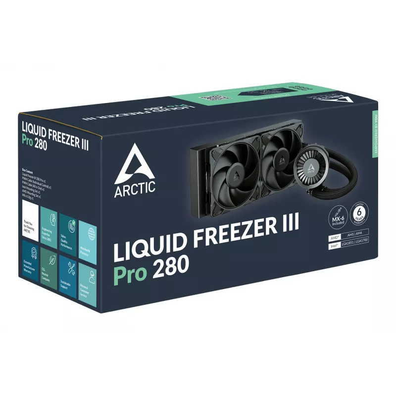 ARCTIC Liquid Freezer III Pro 280 - Refrigeración líquida todo en uno para CPU multicompatible