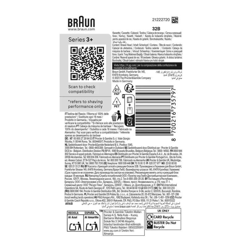 Braun Series 3 Combipack 32B cabezal de afeitado