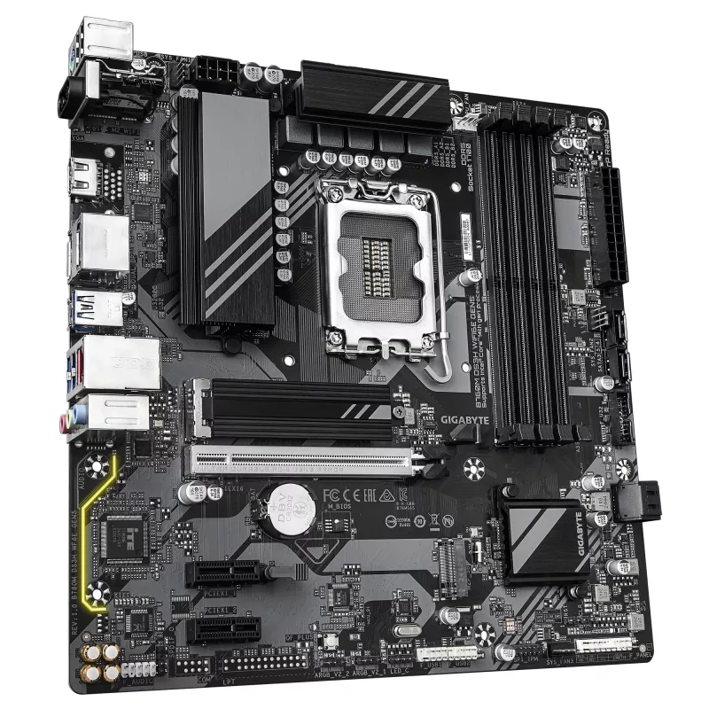 GIGABYTE B760M DS3H WIFI6E GEN5 Placa base - Compatible con CPUs Intel Core 14.ª gen., VRM digital de fases 6+2+1, hasta 5600MHz DDR5, 2xPCIe 4.0 M.2, Wi-Fi 6E, 2.5GbE LAN, USB 3.2 Gen2