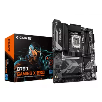 GIGABYTE B760 GAMING X GEN5 Placa base - Compatible con CPUs Intel Core 14.ª gen., VRM de fases 8+1+1, hasta 5600MHz DDR5, 3xPCIe 4.0 M.2, 2.5 GbE LAN, USB 3.2 Gen 2