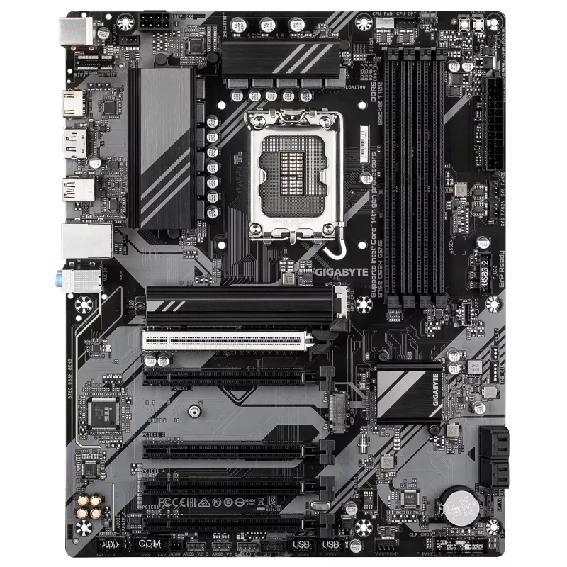 Placa base GIGABYTE B760 DS3H GEN5 - Compatible con CPUs Intel Core de 14.ª gen., VRM digital de 8+2+1 fases, hasta 5600 MHz DDR5, 2x PCIe 4.0 M.2, LAN 1 GbE, USB 3.2 Gen 2x2