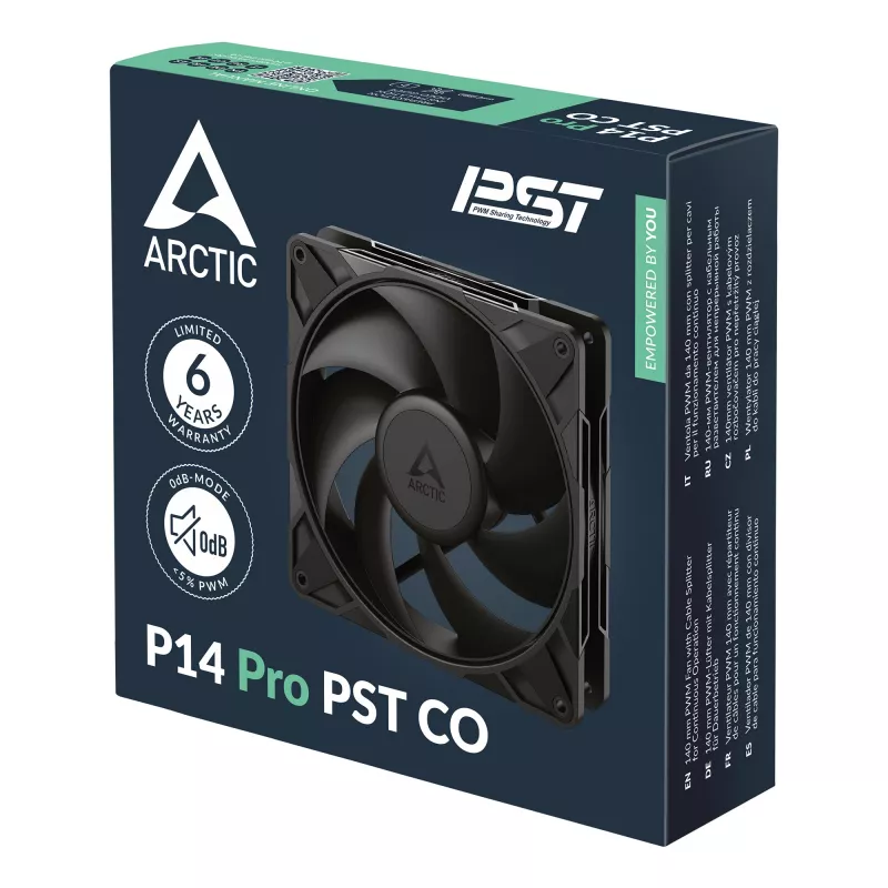 Ventilador ARCTIC P14 Pro PST CO 140 mm PWM con divisor de cable para funcionamiento continuo