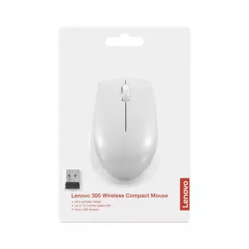 Ratón compacto inalámbrico Lenovo Compact Mouse con batería – ambidiestro, 1000 DPI, inalámbrico RF, 3 botones, gris