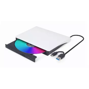 Unidad de DVD externa USB GEMBIRD, Negro-Blanco
