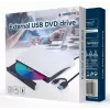 Unidad de DVD externa USB GEMBIRD, Negro-Blanco
