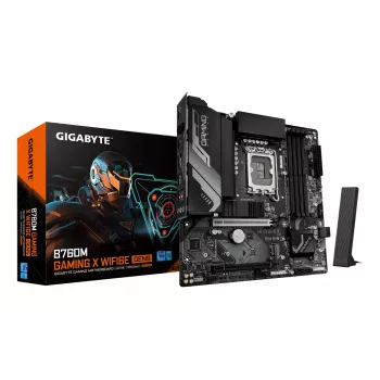 Placa base GIGABYTE B760M GAMING X WIFI6E GEN5 Micro ATX, LGA1700, B760, DDR5 hasta 5600MHz, 4 DIMM, 2x PCIe 4.0 M.2, Wi-Fi 6E, 2.5GbE