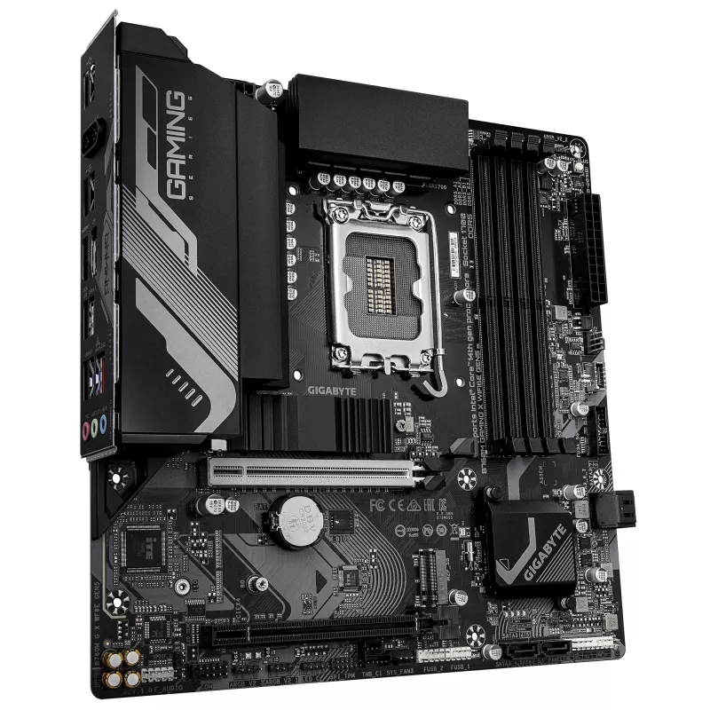 Placa base GIGABYTE B760M GAMING X WIFI6E GEN5 Micro ATX, LGA1700, B760, DDR5 hasta 5600MHz, 4 DIMM, 2x PCIe 4.0 M.2, Wi-Fi 6E, 2.5GbE