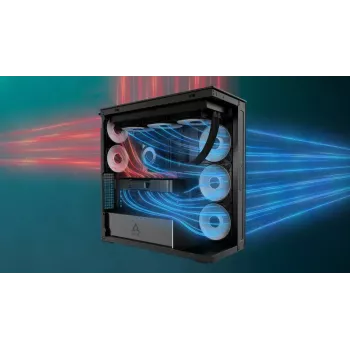 Caja de PC ARCTIC Xtender (Mirror Black) torre Midi negra