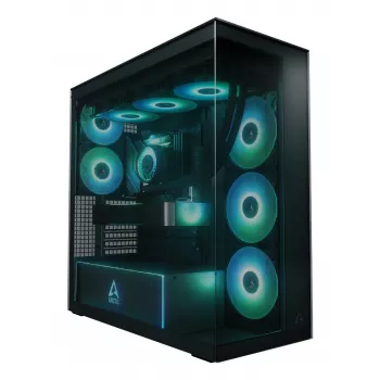 ARCTIC Xtender (Negro) Caja de PC E-ATX Premium, torre Midi, PC, Negro, EATX, Metal, Cristal templado, Gaming