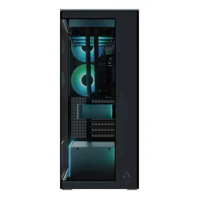 ARCTIC Xtender (Negro) Caja de PC E-ATX Premium, torre Midi, PC, Negro, EATX, Metal, Cristal templado, Gaming