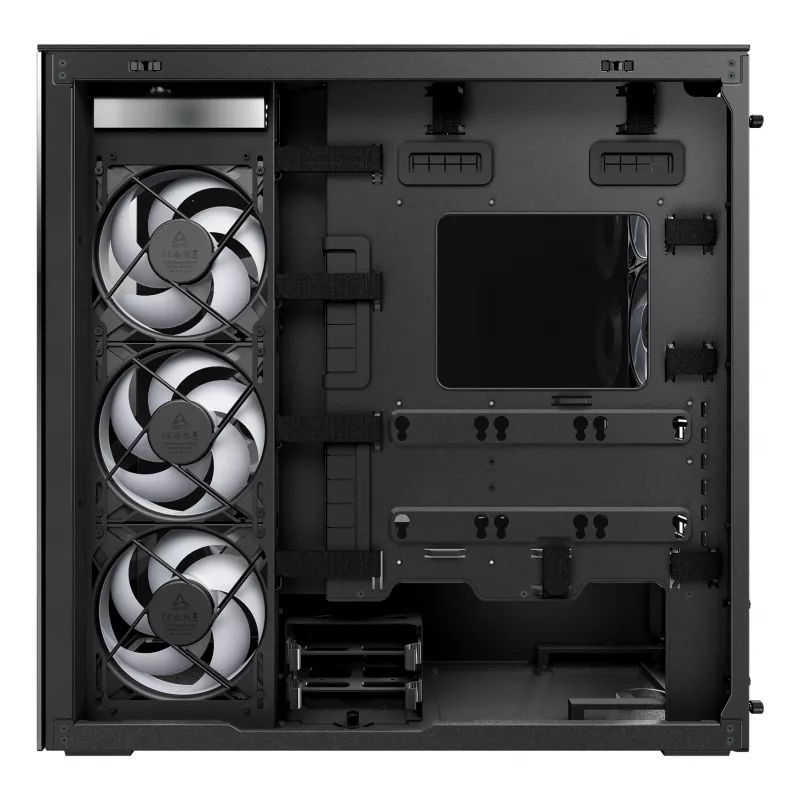 ARCTIC Xtender (Negro) Caja de PC E-ATX Premium, torre Midi, PC, Negro, EATX, Metal, Cristal templado, Gaming