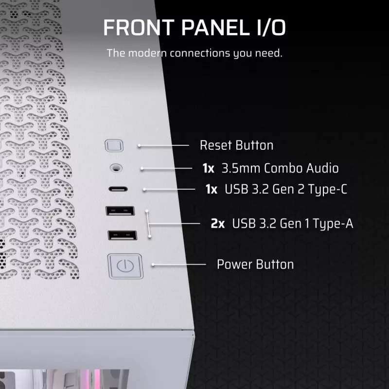 CORSAIR Torre Midi 3500X RS-R ARGB Blanco