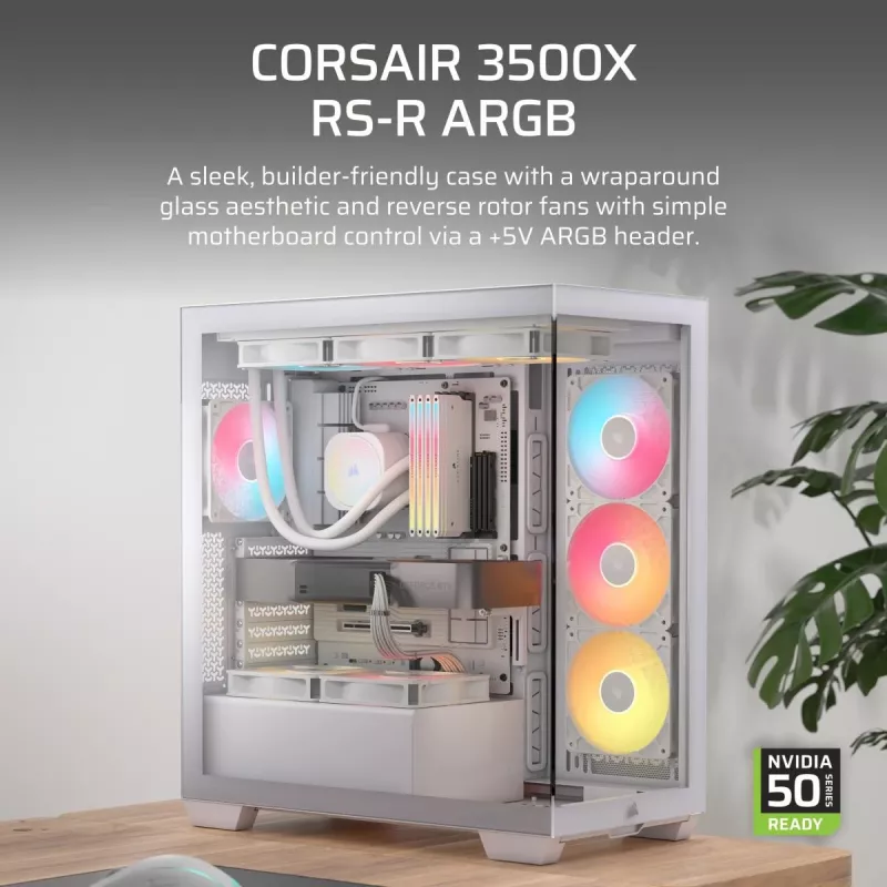 CORSAIR Torre Midi 3500X RS-R ARGB Blanco
