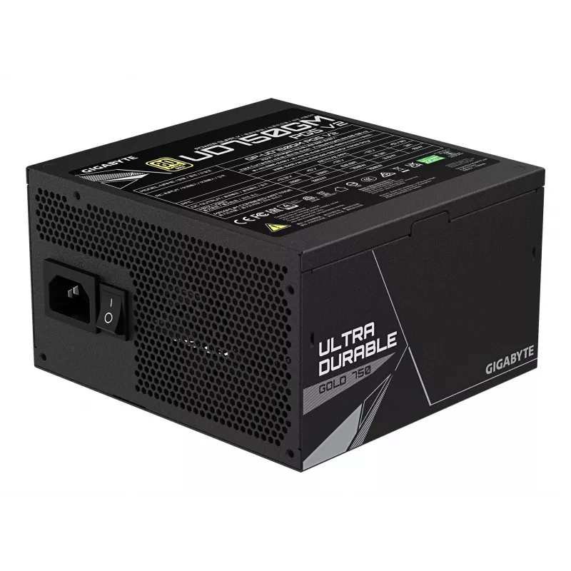 GIGABYTE UD750GM PG5 V2 Fuente de alimentación – PCIe Gen 5.1, 80 PLUS Gold, diseño totalmente modular, ventilador de 120 mm, compatible con ATX 3.1, enchufe EU