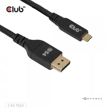CLUB3D CAC-1563 Cable adaptador de vídeo 2 m USB Type-C DisplayPort Negro
