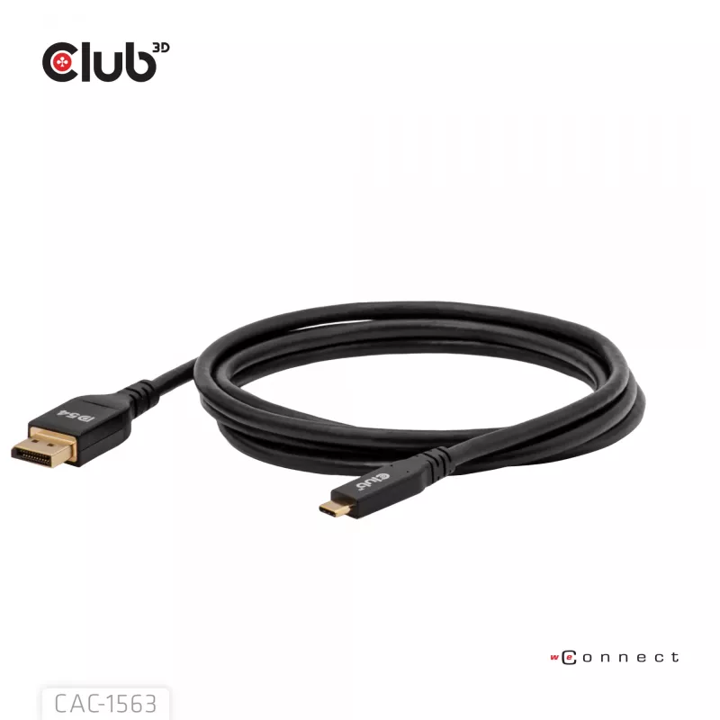 CLUB3D CAC-1563 Cable adaptador de vídeo 2 m USB Type-C DisplayPort Negro