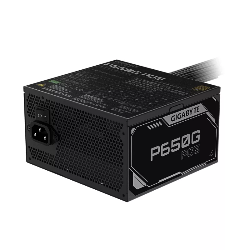GIGABYTE P650G Fuente de alimentación PCIE 5.1 – PCIe 5.1, 80 PLUS Silver, ventilador de 120mm, compatible con ATX 3.1, enchufe EU