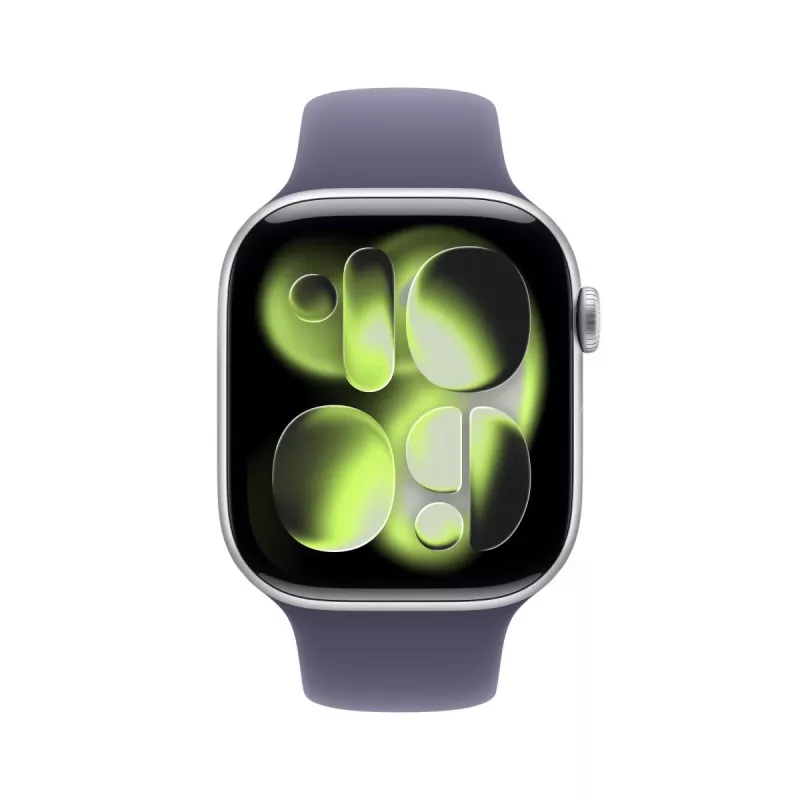 APPLE Watch Series 11 GPS 46mm Caja de aluminio plateada con correa deportiva lila niebla M/L