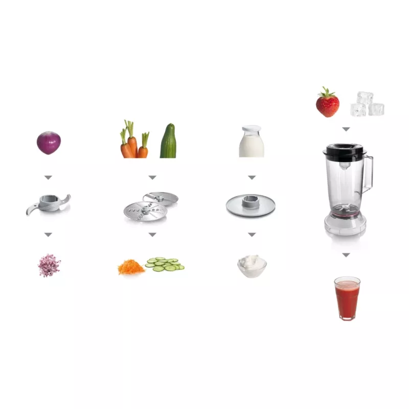 Robot de cocina Bosch MCM3201B 800 W 2,3 L Negro, Transparente