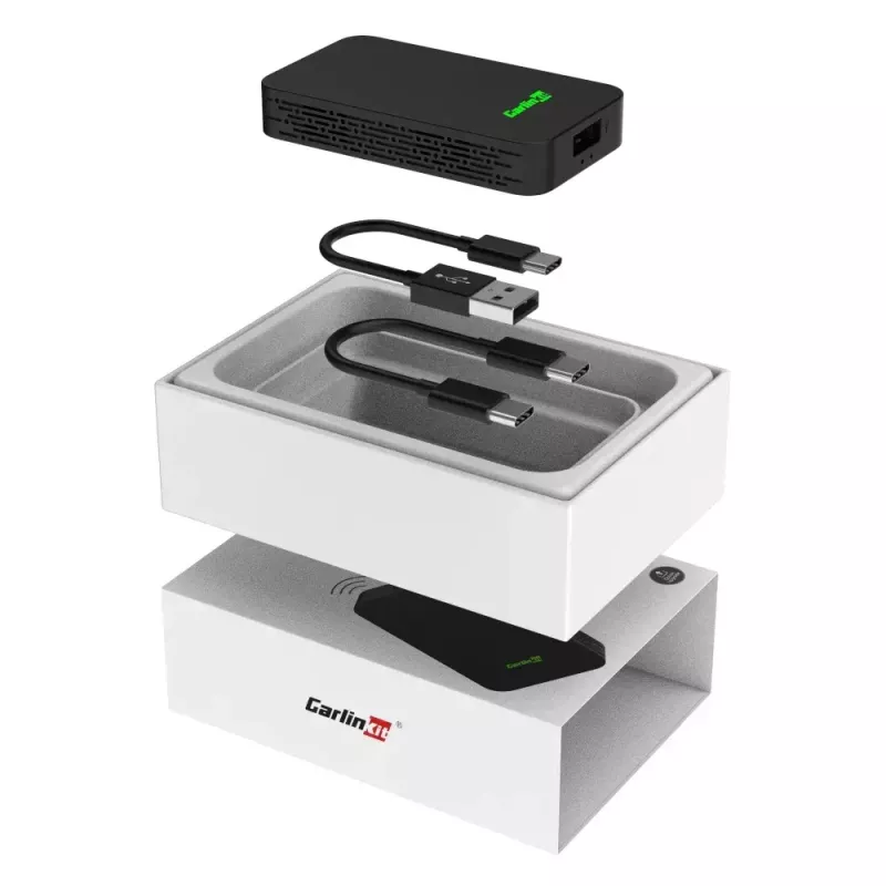 Receptor multimedia para coche Carlinkit CPC200-2AIR Negro Wi‑Fi 5 GHz / 2,4 GHz, Bluetooth 4.1, USB‑C