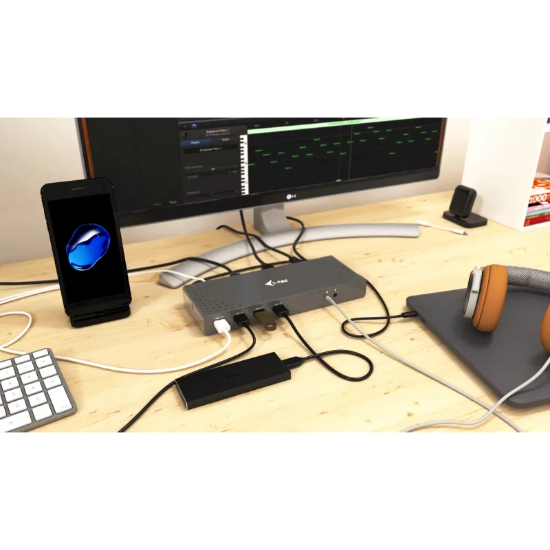 Estación de acoplamiento i-tec USB 3.0 / USB-C / Thunderbolt 3 doble pantalla