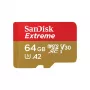 Tarjeta de memoria SanDisk Extreme microSDXC 64GB + adaptador SD, lectura 170 MB/s, escritura 80 MB/s, A2, C10, V30, UHS-I U3
