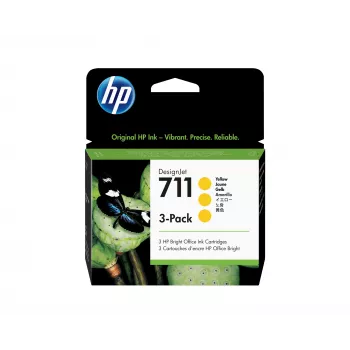 HP 711 pack de 3 29 ml Amarillo Cartuchos de tinta DesignJet
