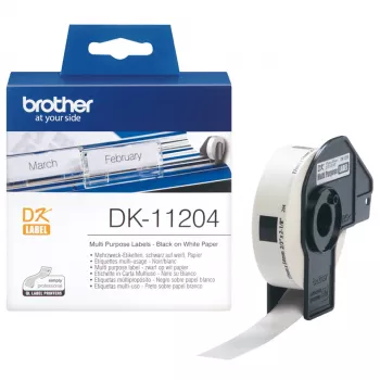 Brother Etiquetas multiuso, Negro sobre blanco, 400 uds., DK, Blanco, Térmica directa, China