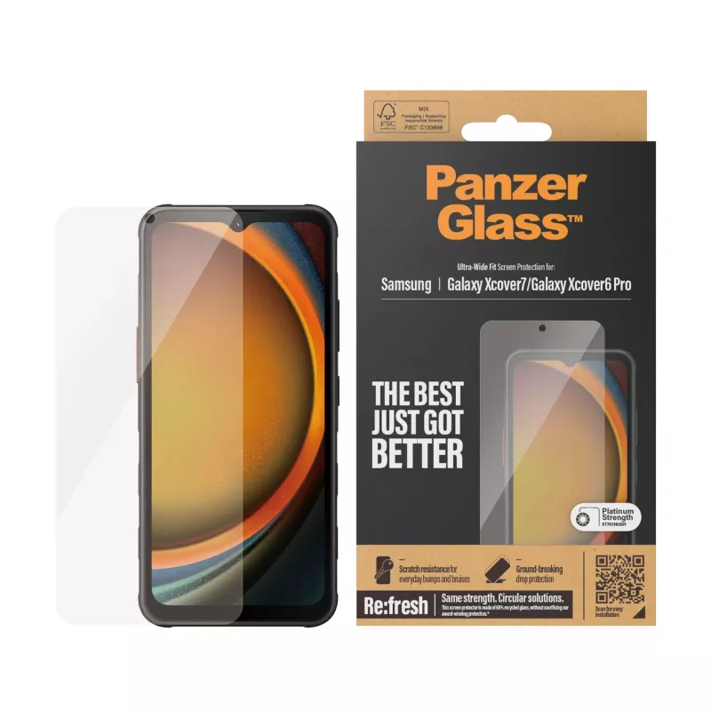 PanzerGlass ® Lámina protectora de pantalla Samsung Galaxy Xcover7 | Xcover6 Pro | Ultra-Wide Fit