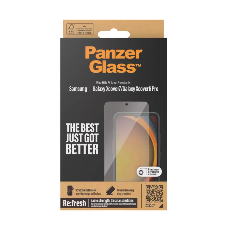 PanzerGlass ® Lámina protectora de pantalla Samsung Galaxy Xcover7 | Xcover6 Pro | Ultra-Wide Fit