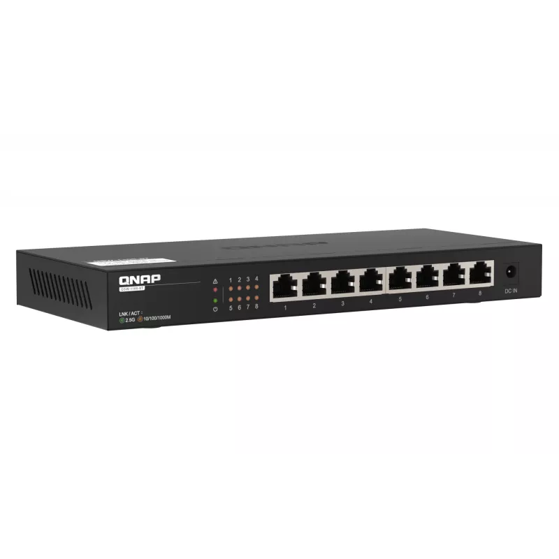 QNAP QSW-1108-8T Switch de red No gestionado 2.5G Ethernet (100/1000/2500) Negro