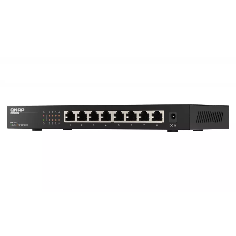 QNAP QSW-1108-8T Switch de red No gestionado 2.5G Ethernet (100/1000/2500) Negro