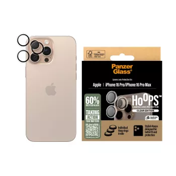 PanzerGlass ® Hoops® protector de lentes de cámara transparente iPhone 16 Pro | 16 Pro Max