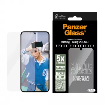PanzerGlass ® protector de pantalla cerámico para Samsung Galaxy S25+ | S24+ | Ultra-Wide Fit con EasyAligner