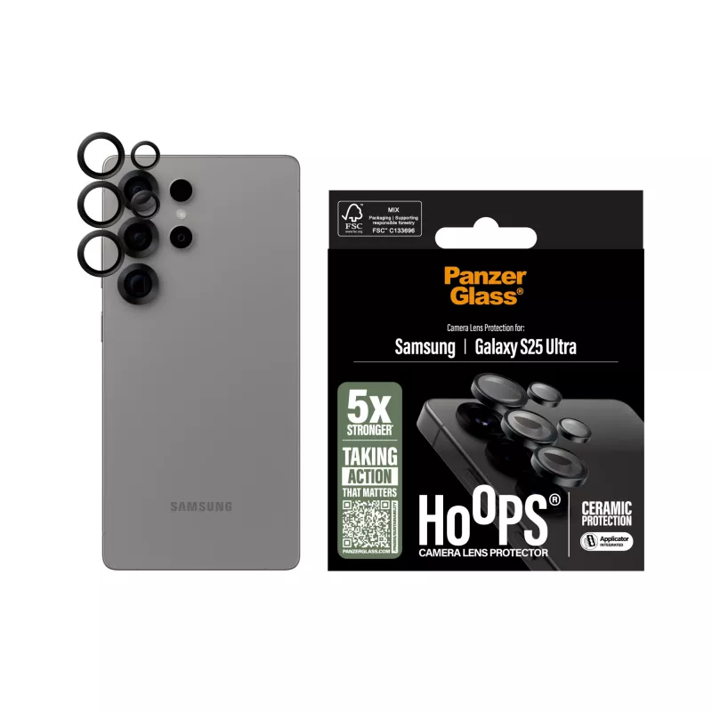 PanzerGlass ® Hoops® Protector de cámara de cerámica Samsung Galaxy S25 Ultra