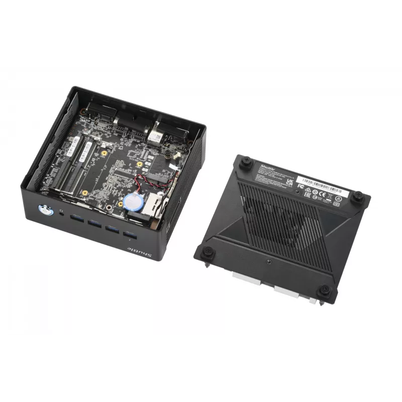 Shuttle Nano PC NT10H5, Intel Core Ultra 5 125H, gráfica Intel Arc, 2xHDMI, 2xUSB 4.0 (DP), 2x2,5Gbit LAN, incl. VESA funcionamiento continuo 24/7