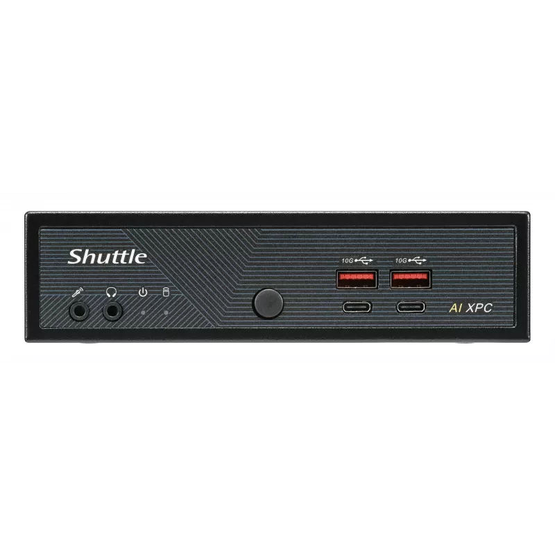 Shuttle Slim AI PC DN11H9 Intel Core Ultra 9 185H, gráfica Intel Arc, 2xHDMI, 2x DP, 4x 2,5 Gbit LAN, VESA, funcionamiento continuo 24/7