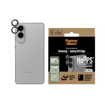 PanzerGlass ® Hoops® protector de lentes de cámara negro Samsung S25 Edge
