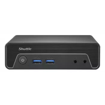 Shuttle Nano PC NE10N, Intel N 100, 1x HDMI, 1x DP, 6x USB, 1x LAN, sin ventilador, funcionamiento continuo 24/7, incl. VESA